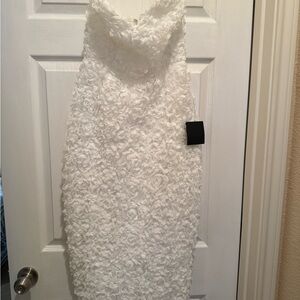 Lulus White Floral Textured Dress